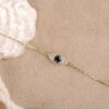925 Sterling Silver Bold Sapphire Diamond Eye Bracelet - Image 5