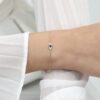 925 Sterling Silver Bold Sapphire Diamond Eye Bracelet - Image 6