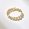 Braided bezel diamond ring in sterling silver with a balanced profile