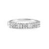 Sterling silver ring with brilliant and baguette stone detail