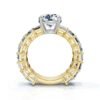 925 Sterling Silver Buguette & Round Cut Diamond Engagement Ring - Image 3