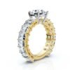 925 Sterling Silver Buguette & Round Cut Diamond Engagement Ring - Image 5