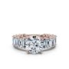 925 Sterling Silver Buguette & Round Cut Diamond Engagement Ring - Image 6