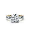 925 Sterling Silver Buguette & Round Shape Diamond Engagement Ring