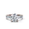 925 Sterling Silver Buguette & Round Shape Diamond Engagement Ring - Image 6