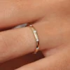 Wedding ring with 10 round CZ stones in burnish settings