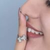 925 Sterling Silver Butterfly Ring with butterfly motif and CZ stones