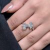 Gold-plated sterling silver ring with pave-set premium CZ diamonds