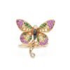 Butterfly ring in 925 sterling silver with sapphire-inspired stones