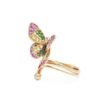 925 sterling silver butterfly ring with thick gold plating