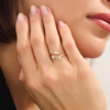 925 Sterling Silver Bypass Pear Ring: Unique Open Cuff Women's Wedding Band