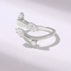 925 Sterling Silver Bypass Pear Ring: Unique Open Cuff Women's Wedding Band - Image 4