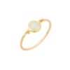 Sterling silver ring featuring a prong-set round cat's eye stone