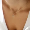 925 Sterling Silver necklace featuring 50 round CZ stones