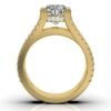 Gold-plated sterling silver ring with a polished round centre setting