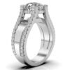 Elegant engagement ring with a bright round CZ diamond centre