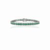 925 Sterling Silver Certified Emerald Diamond Tennis Bracelet - Image 4