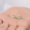 925 sterling silver ring with channel set baguette stones