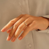 925 Sterling Silver Channel Set Diamond Bypass Ring