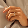 925 Sterling Silver Channel Set Diamond Bypass Ring - Image 3