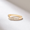 925 Sterling Silver Channel Set Diamond Bypass Ring - Image 4