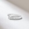 925 Sterling Silver Channel Set Diamond Bypass Ring - Image 5