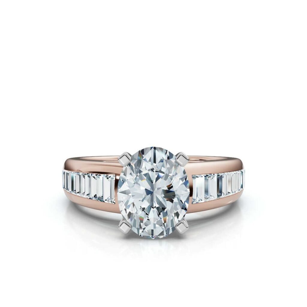 925 Sterling Silver Channel Set Diamond Engagement Ring