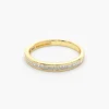 925 Sterling Silver half eternity ring with princess cut stones