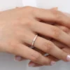 Princess cut CZ diamond ring with balanced stone alignment