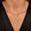 925 Sterling Silver Chic Tiny Diamond Hamsa Hand Pendant: Minimalist Nazar Necklace