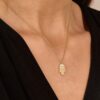 925 Sterling Silver Chic Tiny Diamond Hamsa Hand Pendant: Minimalist Nazar Necklace - Image 3
