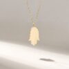 925 Sterling Silver Chic Tiny Diamond Hamsa Hand Pendant: Minimalist Nazar Necklace - Image 4