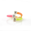 Chunky 925 sterling silver ring with enamel detailing and CZ sparkle