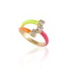 Sterling silver ring featuring premium CZ diamonds in prong settings