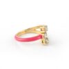 Bold enamel ring in thick gold-plated sterling silver with sculpted shape