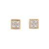 Chunky sterling silver stud earrings with a modern square shape