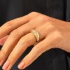 Chunky sterling silver dome ring with a sculptural profile