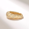 Sterling silver ring with Premium CZ diamond baguettes