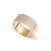 925 Sterling Silver Cigar Band Ring with Diamond Edging | Diamond Ring for women - Image 2