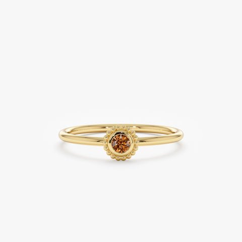 925 Sterling Silver Citrine Art Deco Ring