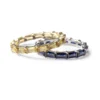 925 Sterling Silver Citrine Baguette Eternity Band with premium CZ citrine