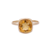 925 sterling silver ring with a cushion-cut citrine solitaire