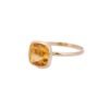Gold-plated sterling silver ring with a single citrine gemstone