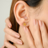 Citrine stud earrings with prong-set round gemstones