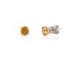 Gold-plated sterling silver stud earrings with two citrine stones