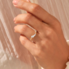 925 sterling silver arch ring with cluster CZ accents