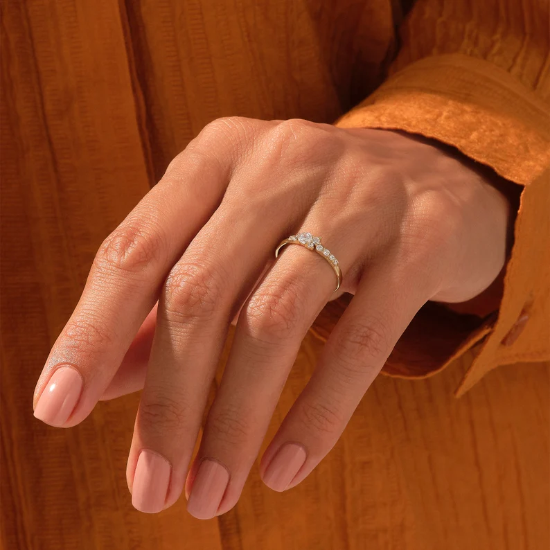 925 Sterling Silver Cluster Diamond Ring