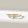 Cluster diamond ring with alternating round-cut Premium CZ stones