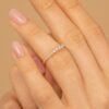 925 Sterling Silver Cluster Diamond Stacking Ring - Image 3