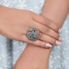 925 Sterling Silver Cluster Of Detail Ring